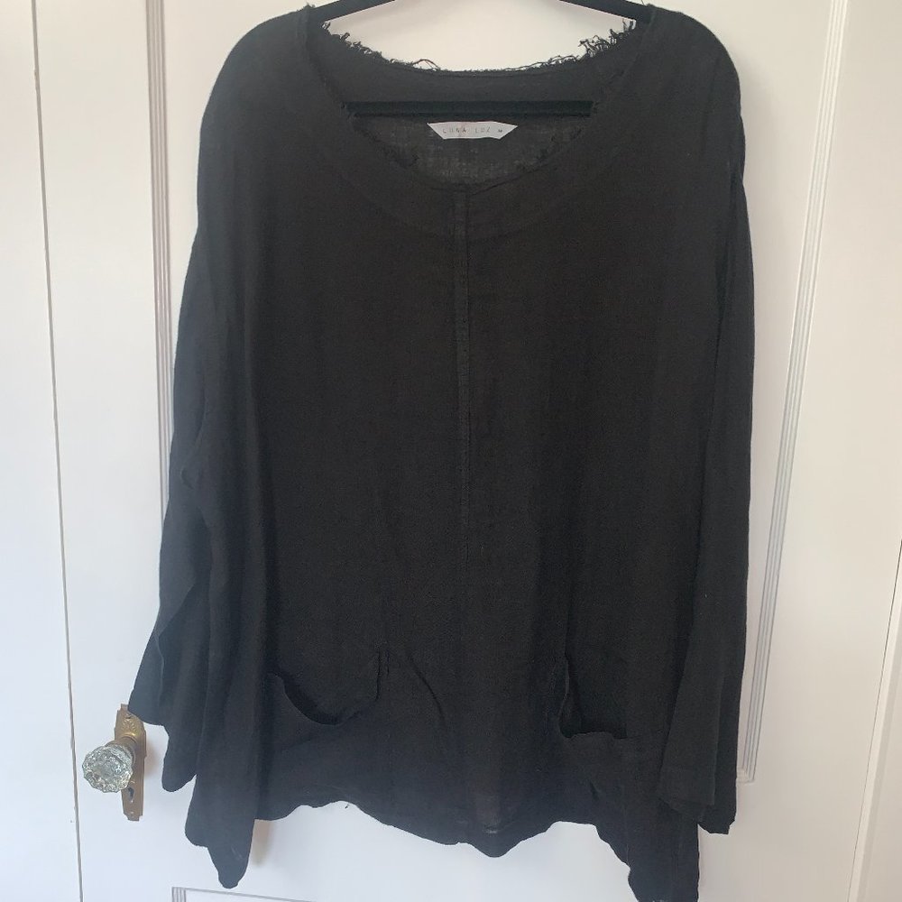 Luna Luz Oversized Linen Shirt, Size M
